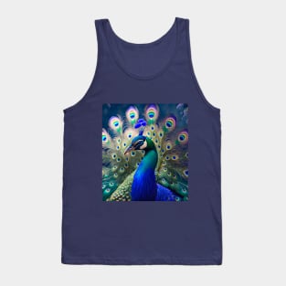 Gorgeous peacock with teal and gold plumage Tank Top
